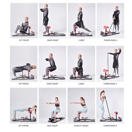 Hip Thrust Machine with High Resistance and Protectors Pad - 3D High Density Polyurethane Cushion - Premium Squat for at Home Gym-Comes with Handles to Exercise Your Arms GlutesWorkout（Black）