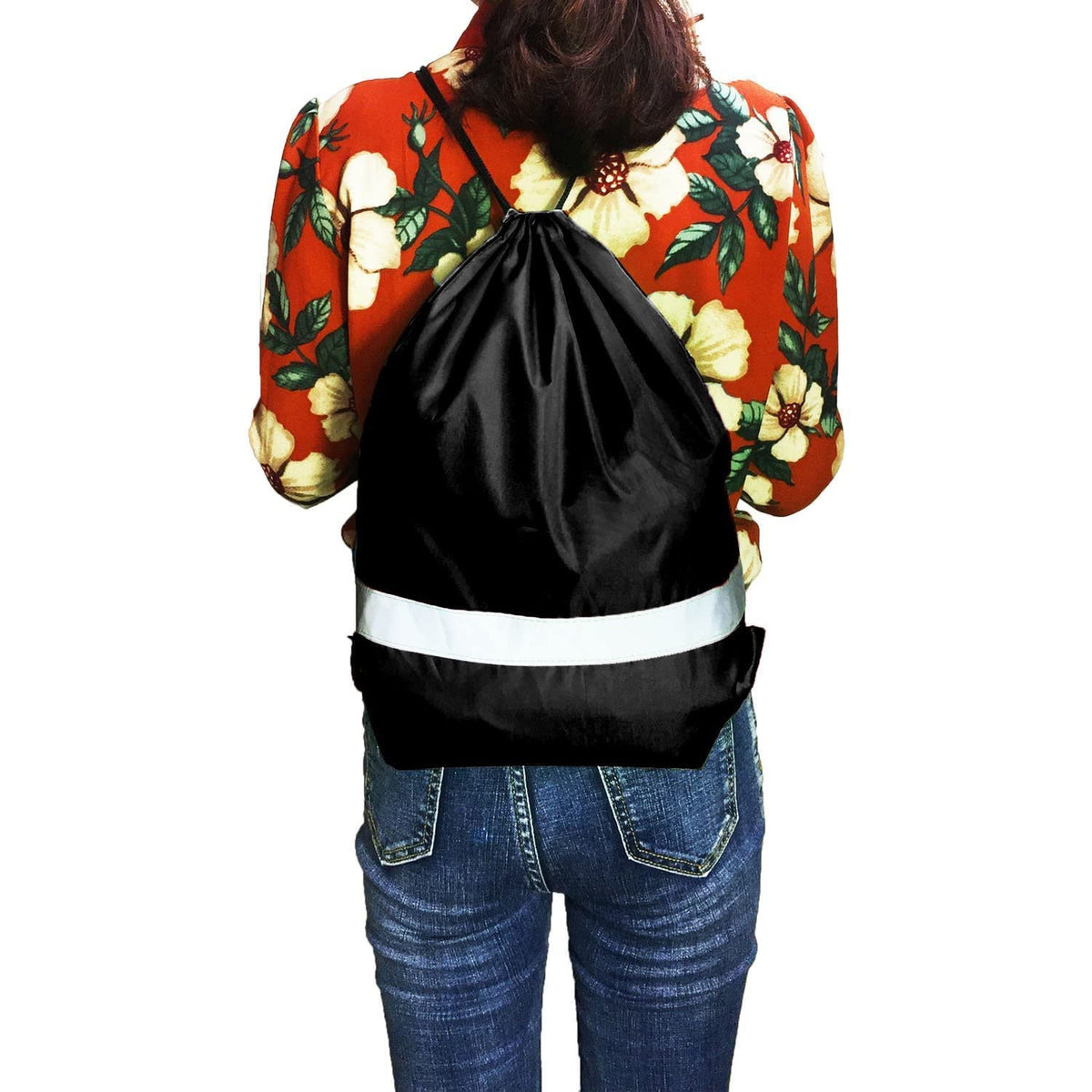 GoodtoU Drawstring Backpack Bags 12 Pcs Reflective Drawstring Backpack Cinch Bag Gym Drawstring Bags Bulk