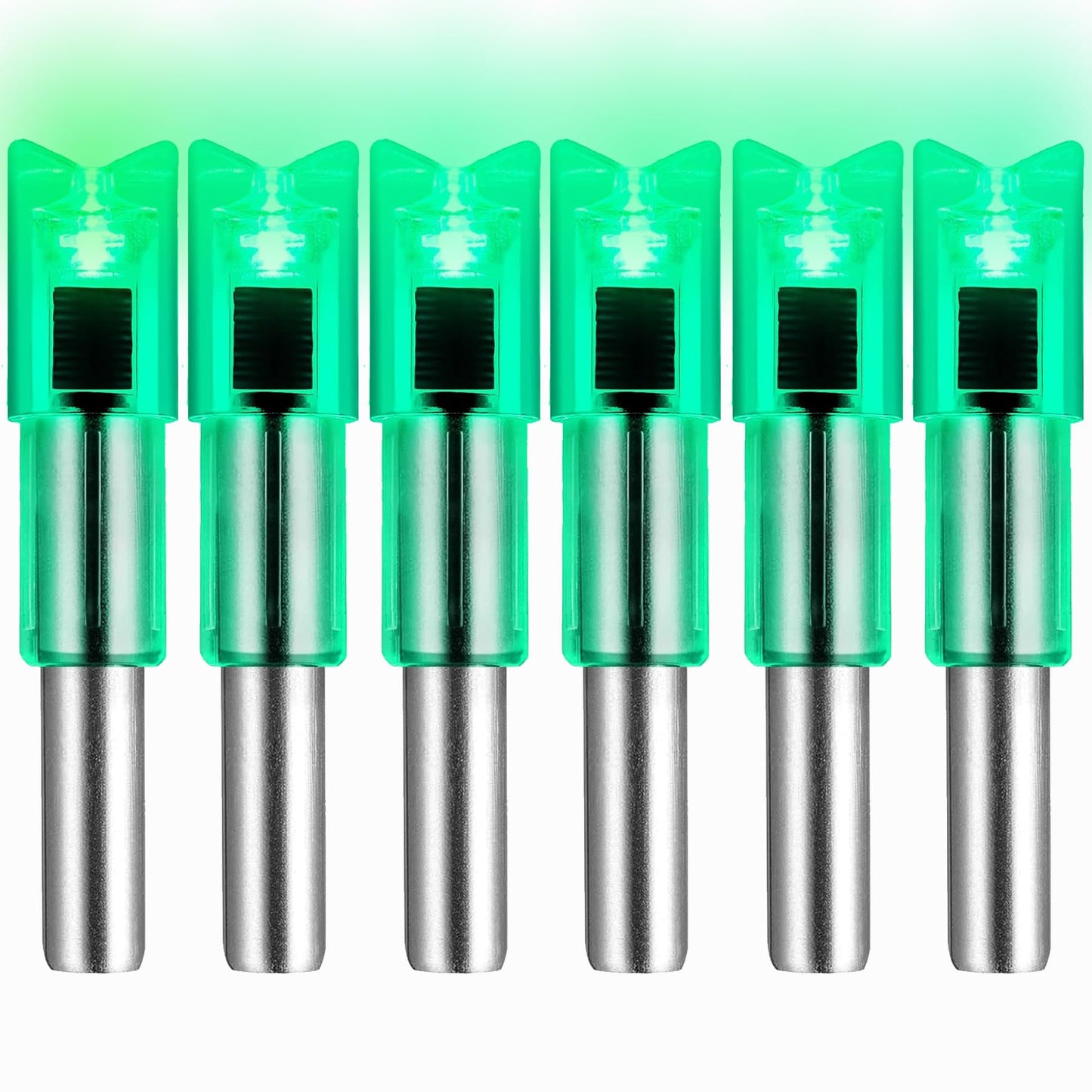KEAUP 6 PCS Crossbow Lighted Nock with ON/Off Switch for .300/7.62mm Inside Diameter Led Nocks Arrow nocks for Archery Hunting