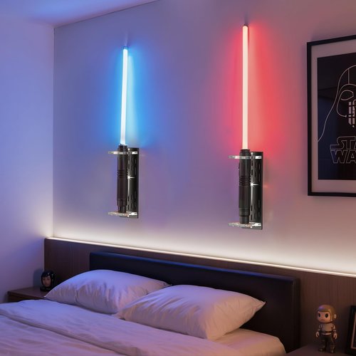 Light Saber Wall Mount Holder, Acrylic Saber Sword Stand Display, Vertical Wall Mounted Light Saber Display Rack Compatible with Most Hilts, Black Base