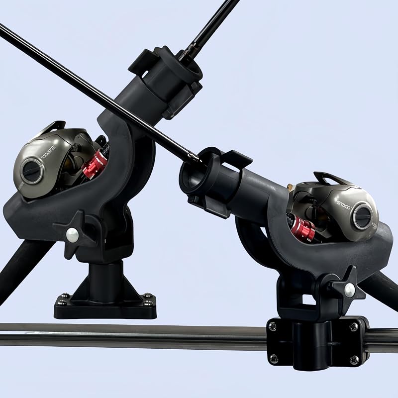 HiUmi 4-Pack Adjustable Rotatable Fishing Rod Mount Rack Holder for Boat Kayak Canoe RH50-4Pack