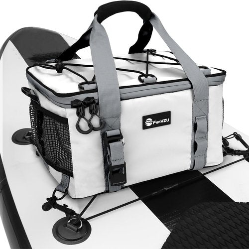 FunVZU Paddle Board Cooler, Waterproof SUP Cooler Bag with TPU Zipper, Durable PVC Material, 26L Capacity Fits 42 Cans, Paddle Board Accessories for Stand-Up Paddleboard, Beach, Camping, Kayaking