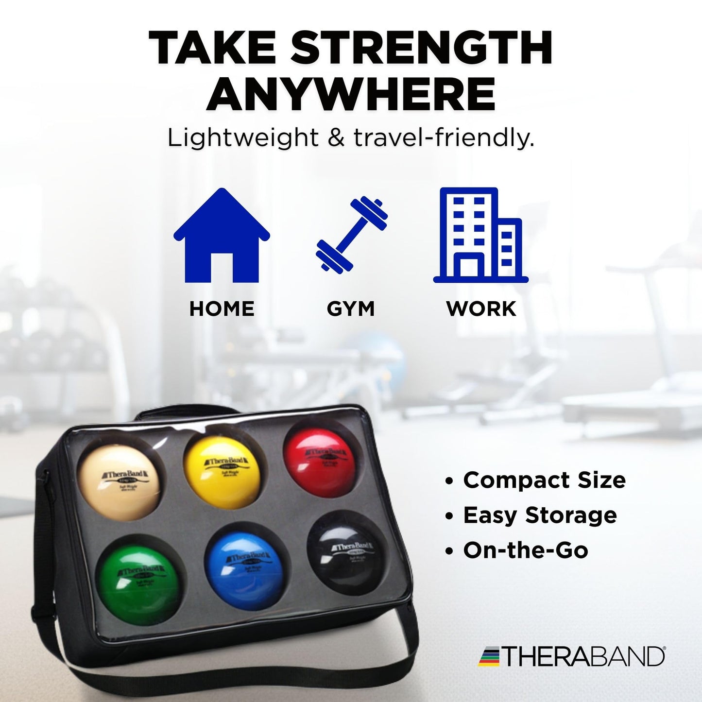 THERABAND Soft Weight 3.3 Lb, 4.5" Ball-Shaped Isotonic Exercise Balls for Physical Therapy, Weighted Ball Set for Pilates, Shoulder Strength & Rehab, Color-Coded, Portable & Easy to Grip