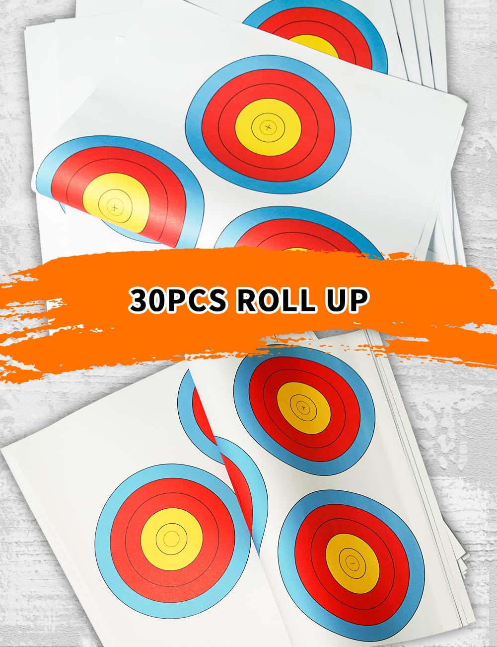 THREE ARCHERS ArcheryTargets Paper 3 Spot Vegas Face 30pcs Archery Targets Official 17x17 Inch Paper Indoor & Outdoor