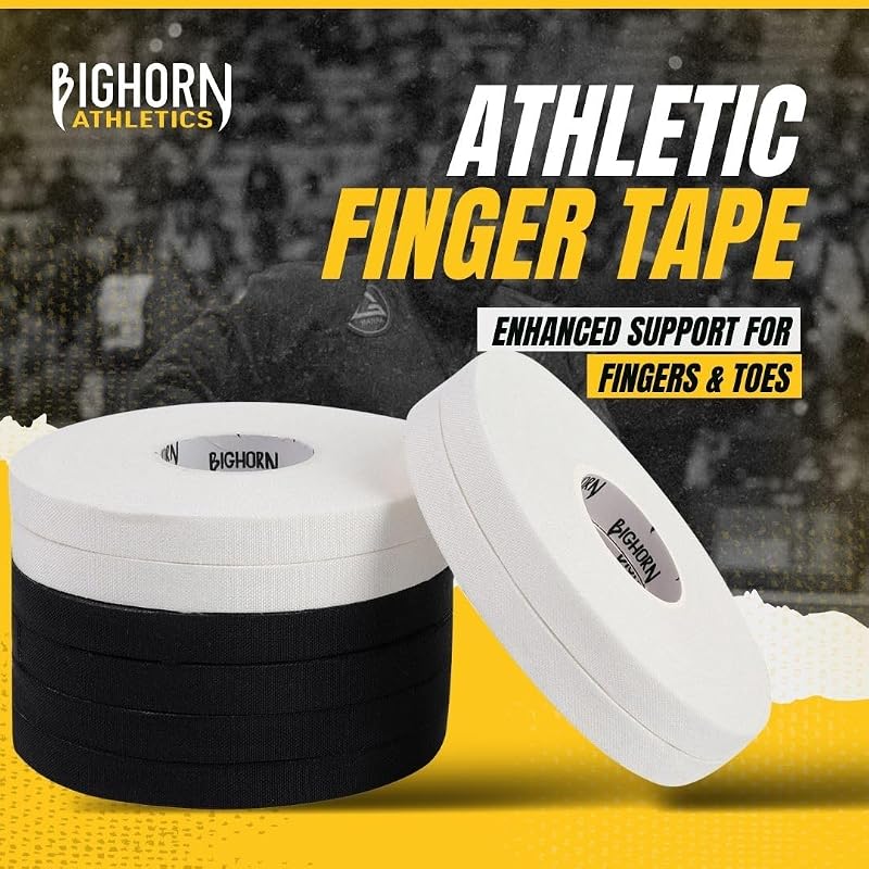 Finger Tape 0.3-Inch x 45-Foot 8 Rolls Black & White – Cotton Finger Tape for Grappling & Training