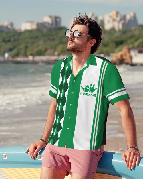 Custom Bowling Shirt for Men Women Personalized Name Bowling Jersey Casual Hawaiian Shirts Customized Retro Polo, S31