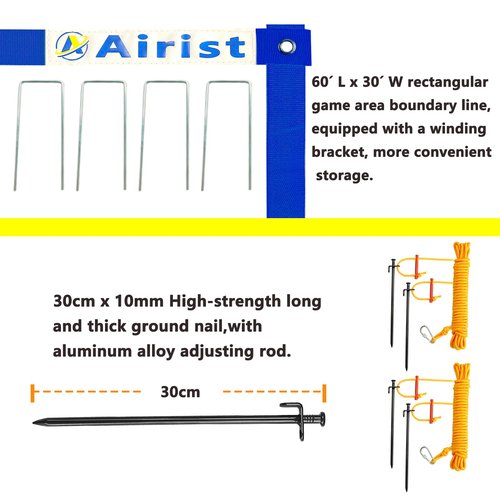 Airist Heavy Duty Volleyball Net Outdoor with Steel Anti-Sag System, Adjustable Aluminum Poles, Professional Volleyball Nets Set for Backyard and Beach, Ball and Carrying Bag (Blue)