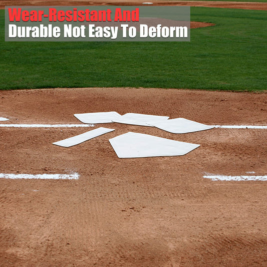 GKK Standard BasesGKK Baseball & Softball Base Set 5 Piece Rubber Field Bases for Youth& Adults Throw Down Bases Teeball, Backyard, Playground Practice (White)