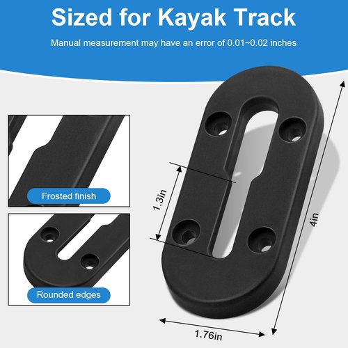 RPBKE Kayak Track, Kayak Track Mount, Kayak Low Profile Track, Kayak Rail Track, Kayak Gear Track Accessories for Fishing Rod Holder, Cup Holder, Anchor Cleats, Paddle Holders (4 in, 4 Holes, 2 Pack)