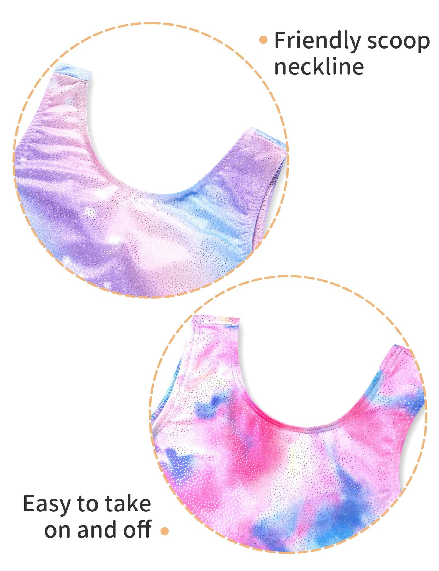 Nokecina Gymnastics Leotards for Girls Size 3t 4t 2-Pack Colorful Stars