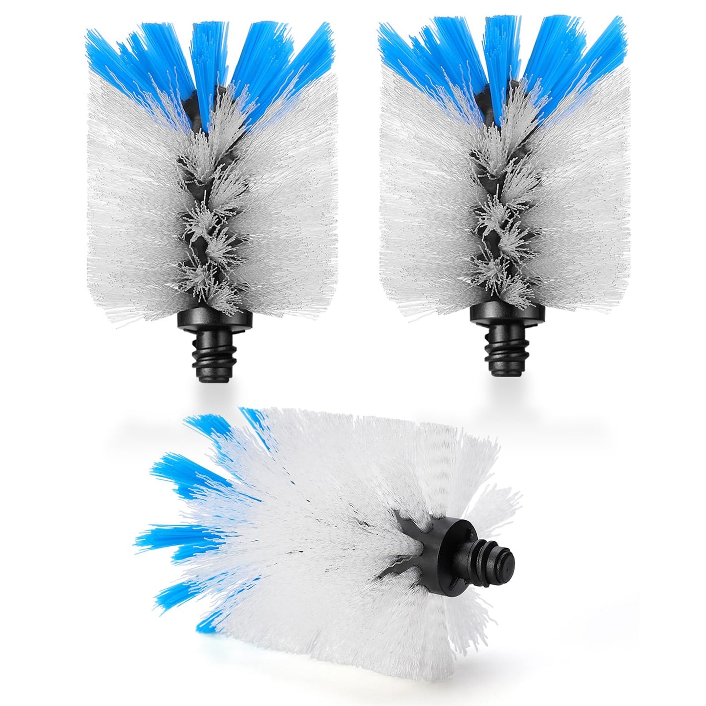 MOSOLAN Stainless Steel Bottle Brush Refills, 3 Pack Replacement Brush Heads, Flat Head, White