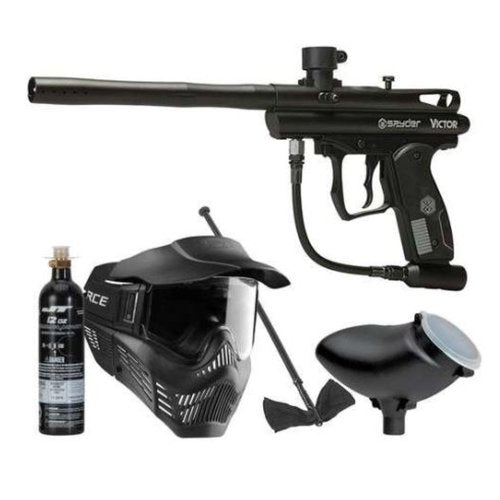 Spyder Victor Paintball Marker Power Bundle with Goggle, CO2 Tank, Hopper and Cleaning Rod