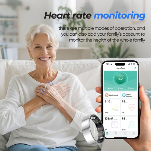 Smart Ring for Women & Men Fitness Tracker with Heart Rate, Blood Pressure,Blood Oxygen,Step Counting, Sleep Monitoring,IP68 Waterproof for iPhone and Android, No Subscription Fee (Rose Gold, 9)