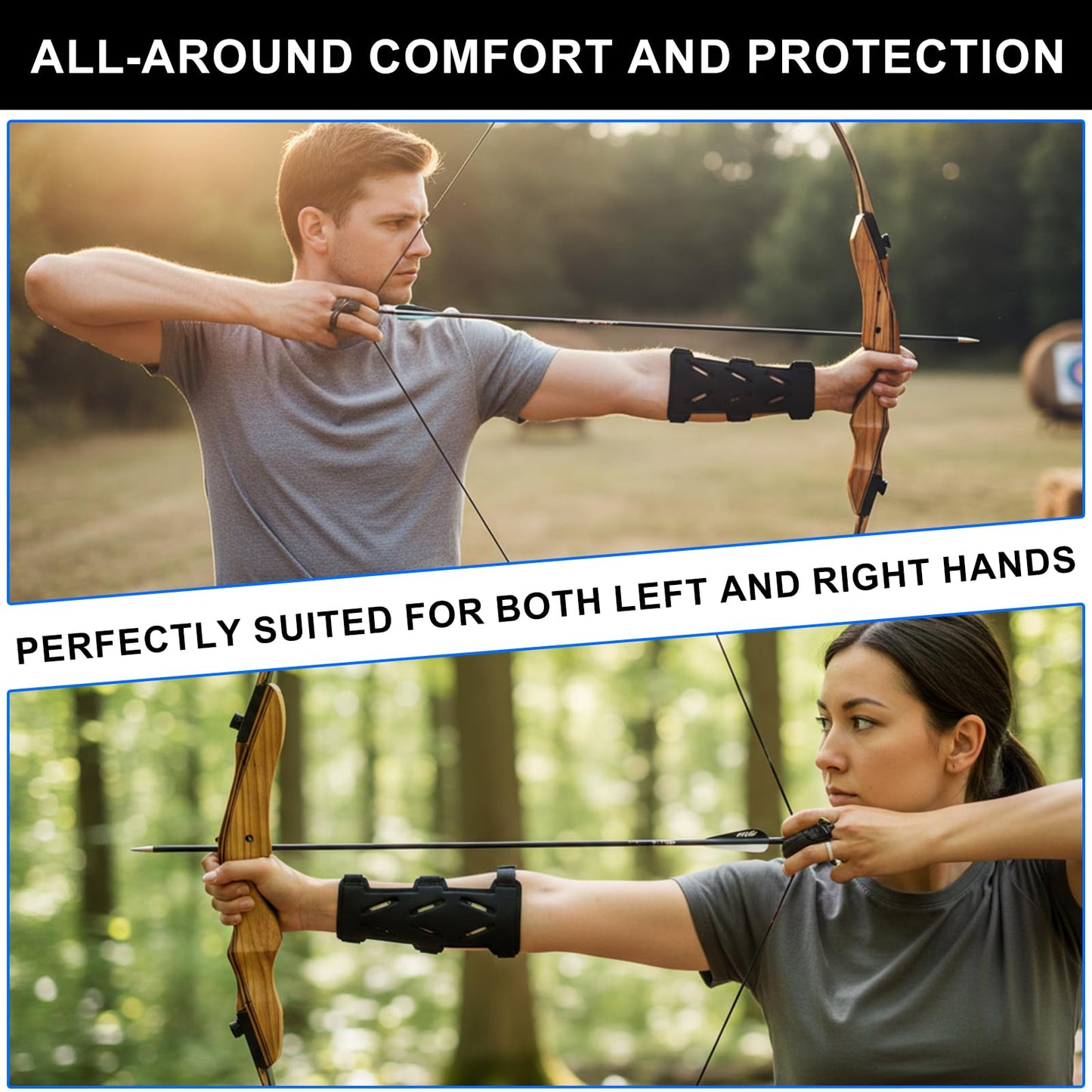 Archery Arm Guard Adjustable Bow Armguard Archery Forearm Protector Lightweight Hunting Target Shooting Arm Guards for Archery for Archer Hunter Fits Youth & Adults（S）