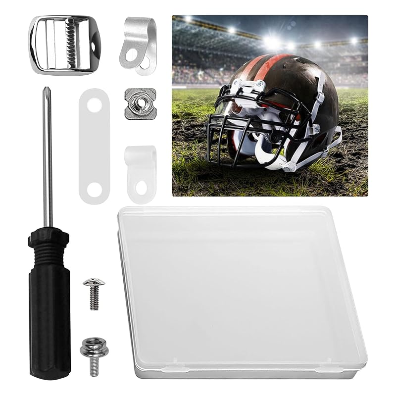 Helmet Repair Kit 80 PCS with Box & Screwdriver - Chin Buckles, Visor Clips & Hardware for Youth & Adult Hockey, Baseball, Football, Rugby