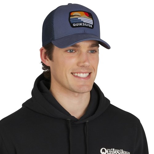 Quiksilver Men's Premium Cotton Adjustable Snap Back Logo Baseball Cap, Flint Stone