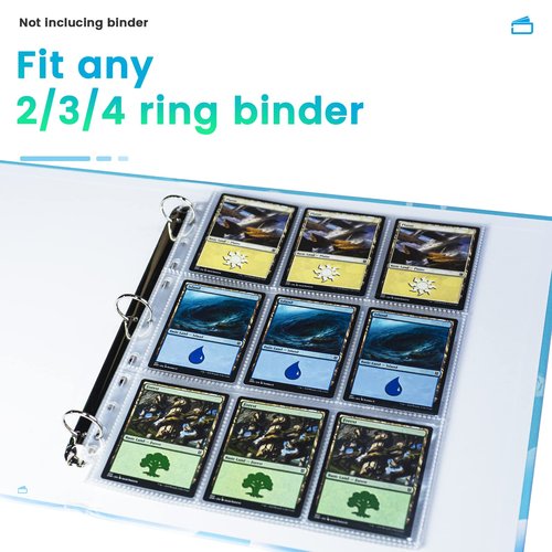 360 Pockets Binder Sleeves Double-Sided 9 Pocket Trading Pages for 3 Ring Binder, Clear Plastic Sleeves for Sport Cards, Business Cards, Game Cards, Photos
