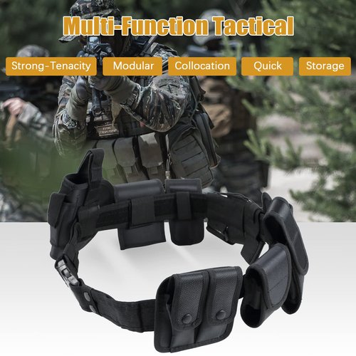 FLKQC 10 in 1 police Tactical belt Security Guard Belt, Versatile Military Modular Equipment System Molded Duty Belt Set for Law Enforcement, Ultimate Tactical Belt Set