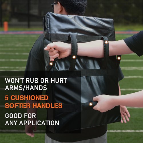 Hikeen Football Blocking Pad Training Equipment Denser Softer Foam Kick Pads for Football, Basketball, Hockey, Lacrosse Tackle Dummy - 24"x16" Kick Shield Pad with Handles (1PCS)
