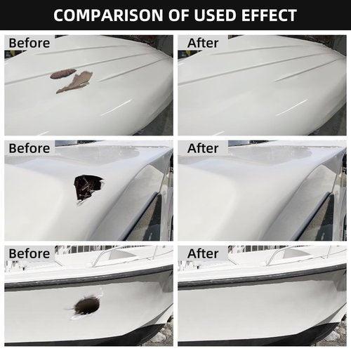 Globalcom Fiberglass Boat Repair Kit White, Gel Coat Repair Kit for Boats, Marine Fiberglass Repair Kit for Boats, Epoxy Filler for Boats, Fiberglass Repair Kit Fix Holes Chips Pit Cracks