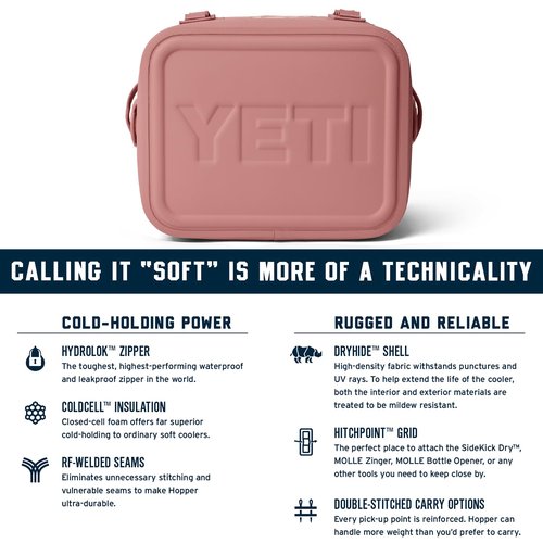 YETI Hopper Flip 12 Portable Cooler, Sandstone Pink
