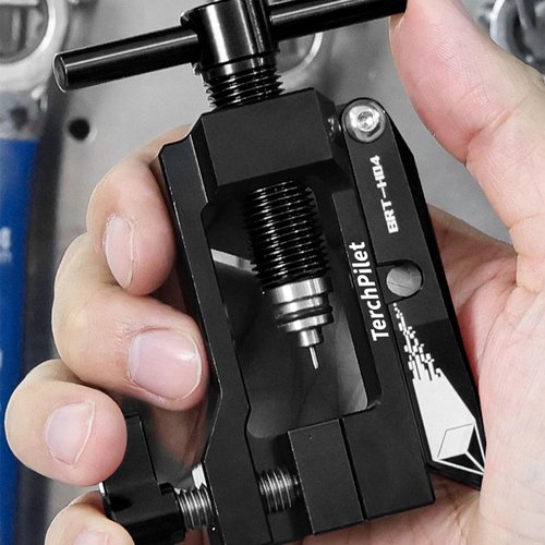 Bicycle Brake Hydraulic Hose Fitting Insert and Needle Driver Tool - Clean Cuts,All-in-One Solution for Mineral Brake Line Cutter,Barb Olive Banjo Head Press Tool, Black
