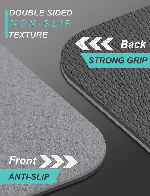 Yoga Mat Double-Sided Non Slip, 72'' x 32'' x 7mm - Extra Wide & Thick Yoga Mat with Strap, Ideal for Men Women Kids, Professional TPE Yoga Mats for Home Workout, Pilates and Floor Exercises