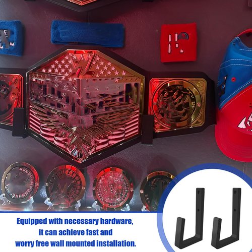 Wrestling Championship Belt Display Holder for Wall, Belt Horizontal Wall Mount Organizer, Wall Mounted Belt Display for Wrestlers Championship Hanging Display