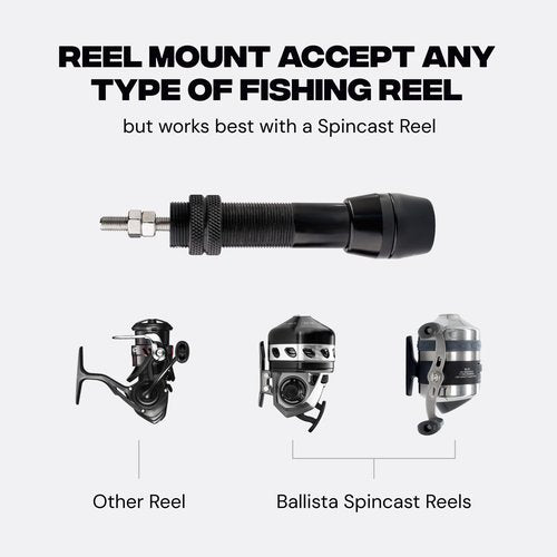 BALLISTA BAT Compound Crossbow Bowfishing Bundle with 3 Bowfishing Arrows, BL25 Spincast Reel for Casting Rod, Slingshot Fishing, and Reel Mount Seat