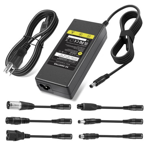 42V 2A Universal Scooter Charger with 7 Connections, 7 in 1 for Jetson, Gotrax Bike Electric Scooter, ninebot Electric Scooter Charger for 36V 10S Li-ion Battery.