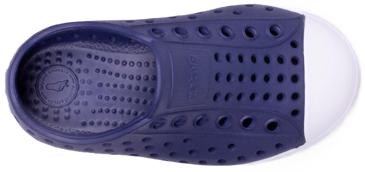 Native Shoes Unisex-Kids Jefferson Sneakers, Regatta Blue/Shell White, 4 Toddler