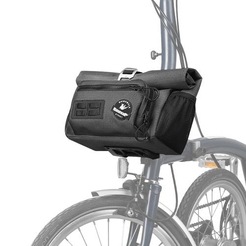 Rhinowalk Bike Handlebar Bag for Brompton Folding Bike Quick Release Bicycle Front Bag with Shoulder Strap Rain Cover for Urban Cycling