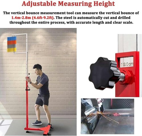 Adjustable Vertical Jump Tester with Telescopic Reset Rod - Vertical Leap Measurement Tool for Basketball & Volleyball