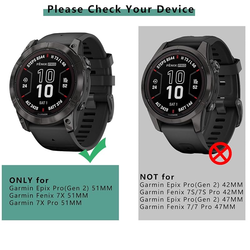 [1+4 Pack] Garmin Fenix 7X / 7X Pro / Epix Pro (Gen 2) 51mm Screen Protector & TPU Bumper Case Set