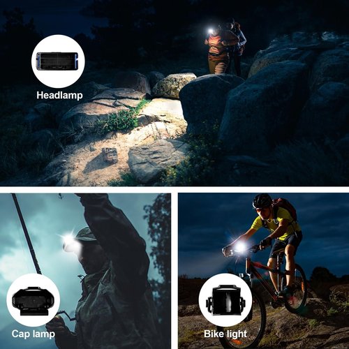 iodoo Motion Sensor Headlamp with Rotating Focus Flashlight,7 Modes True 1000 Lumen COB Light, True 6-Hour Runtime, Magnetic Base,Comes with Cap Light Accessories and Cycling Accessories.