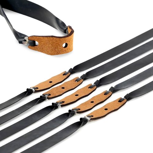 SimpleShot 5pcs Slingshot Bands Powerful Professional Elastic Rubber Catapult Shooting Flat Bands (Clay Ammo)
