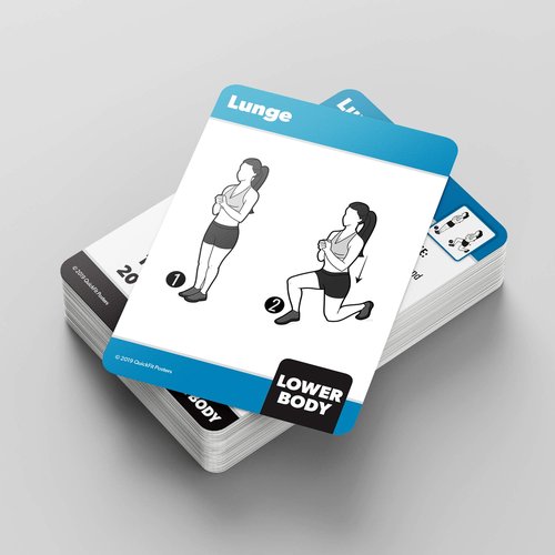 QuickFit 2 Pack - Stretching Exercise Poster - Laminated 18" x 27" & Bodyweight Exercise Playing Cards - 2.5" x 3.5"