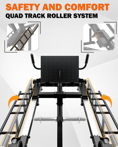 GOIMU Leg Press Hack Squat Machine Combo, 4 in 1 Adjustable Leg Press Machine for Home Gym, Smooth Leg Exercise Machine, Hack Squat Machine for Full Lower Body Workout L2(Black)
