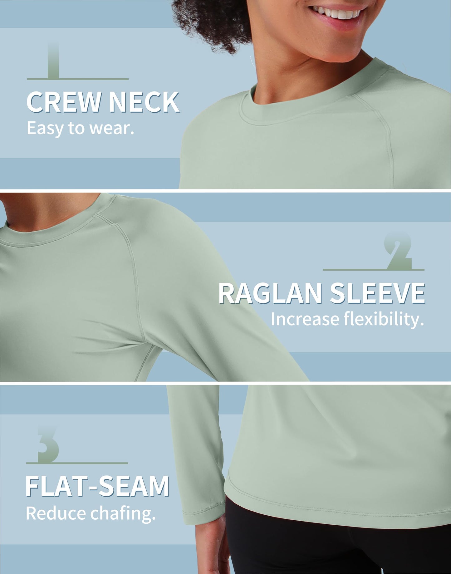 Pioneer Camp Women's UPF 50+ Sun Shirts Long Sleeve UV Protection Rash Guard Lightweight Quick Dry SPF Hiking Tops Outdoor Sage Green