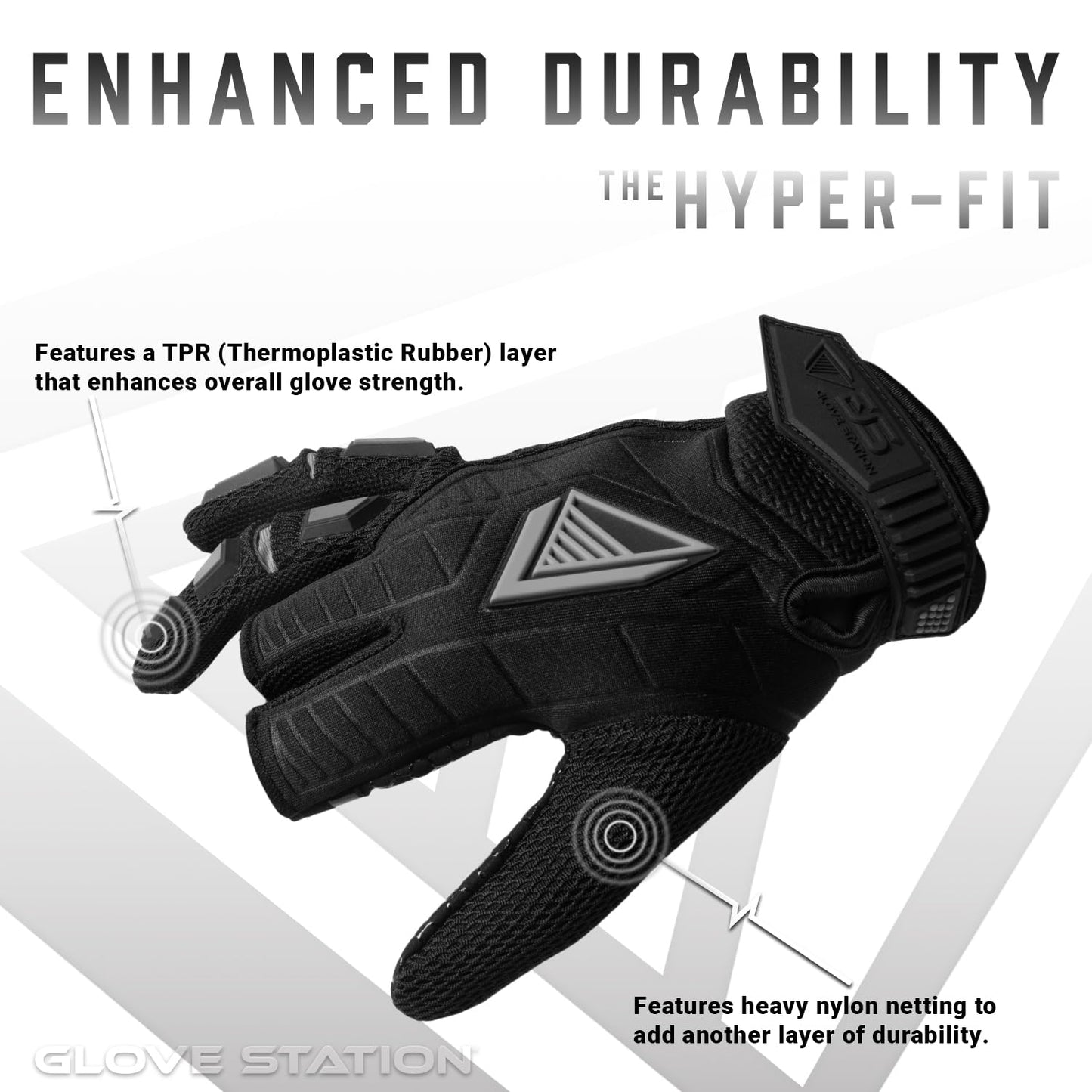 Glove Station Hyper-Fit & Work Gloves - Gray, Medium - 2 Fingerless Design Paintball & Airsoft Gear for Men with Outstanding Grip for, Hunting, & Work