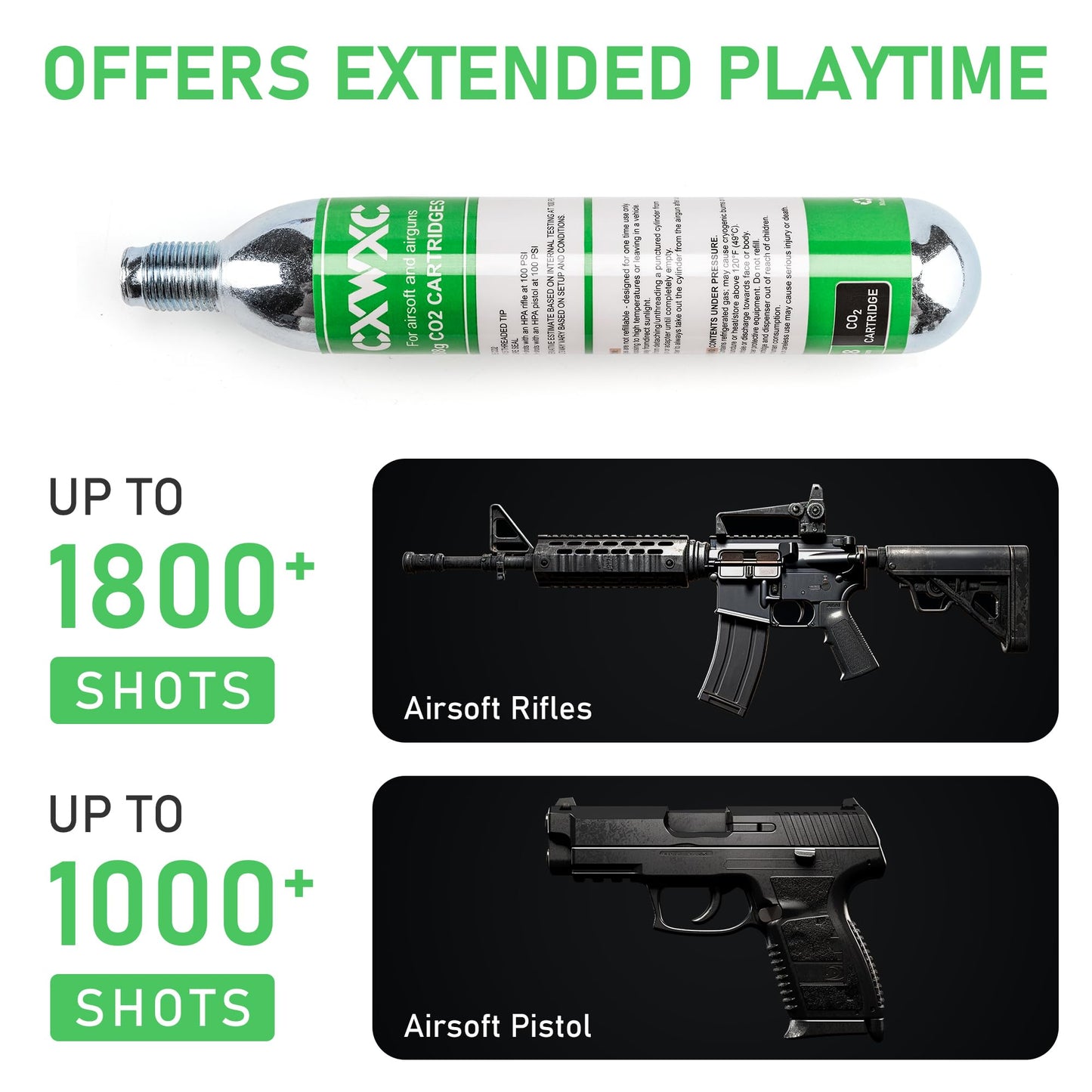 8 Gram/ 12 Gram CO2 Cartridges for Paintball - CO2 Cylinder CO2 Powerlet Cartridges for Airsoft, Air Gun, Pepper Gun P2P HDP 50 Compact (88G-2PC)