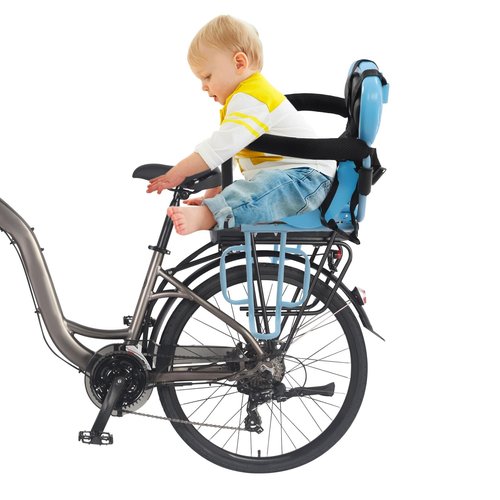 Mlonausz Child Safety Bike Seat w/Backrest for Kids Bike Saddle Seats Rack Rest Cushion