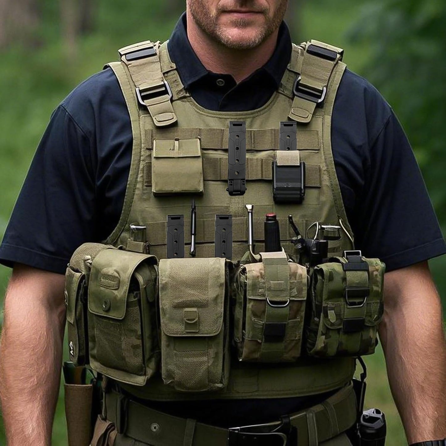 2-Pack Molle Attachment Clips Kit with Mounting Hardware - Durable Molle Straps for Vests, Backpacks, Holsters, Mag Pouches