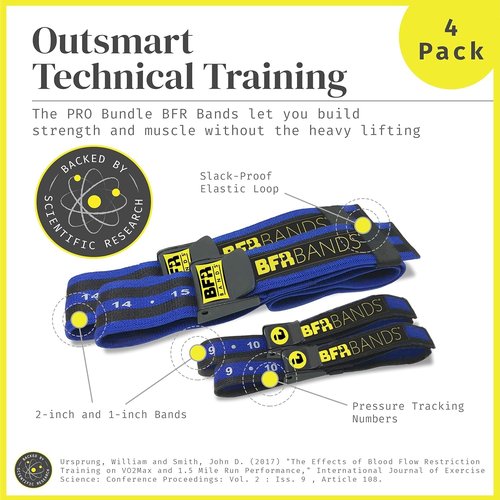 Bands Blood Flow Restriction Bands for Arms Legs & Glutes Extra Wide 2" Straps for Occlusion Training Quick-Release Elastic Strap Ideal for Muscle Growth Without Heavy Weights (4 Set)