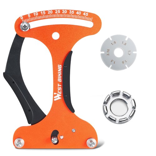 ANGGOER Spoke Tension Meter, Aluminum Alloy Bicycle Wheel Tool, Wire Tension Adjustment Tool Bike Accessory for Bicycle Wheel Spokes Manufacturing Or Correction (Yellow)
