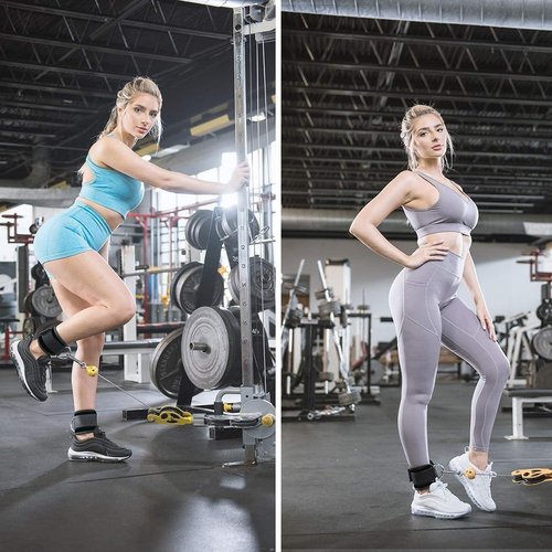 Ankle Strap Ankle Resistance Band Wrist Cuff Padded Strap Adjustable Fitness Glute Kickback D-Ring for Cable Machine Gym Foot Leg Training Brace Support 1 Pack