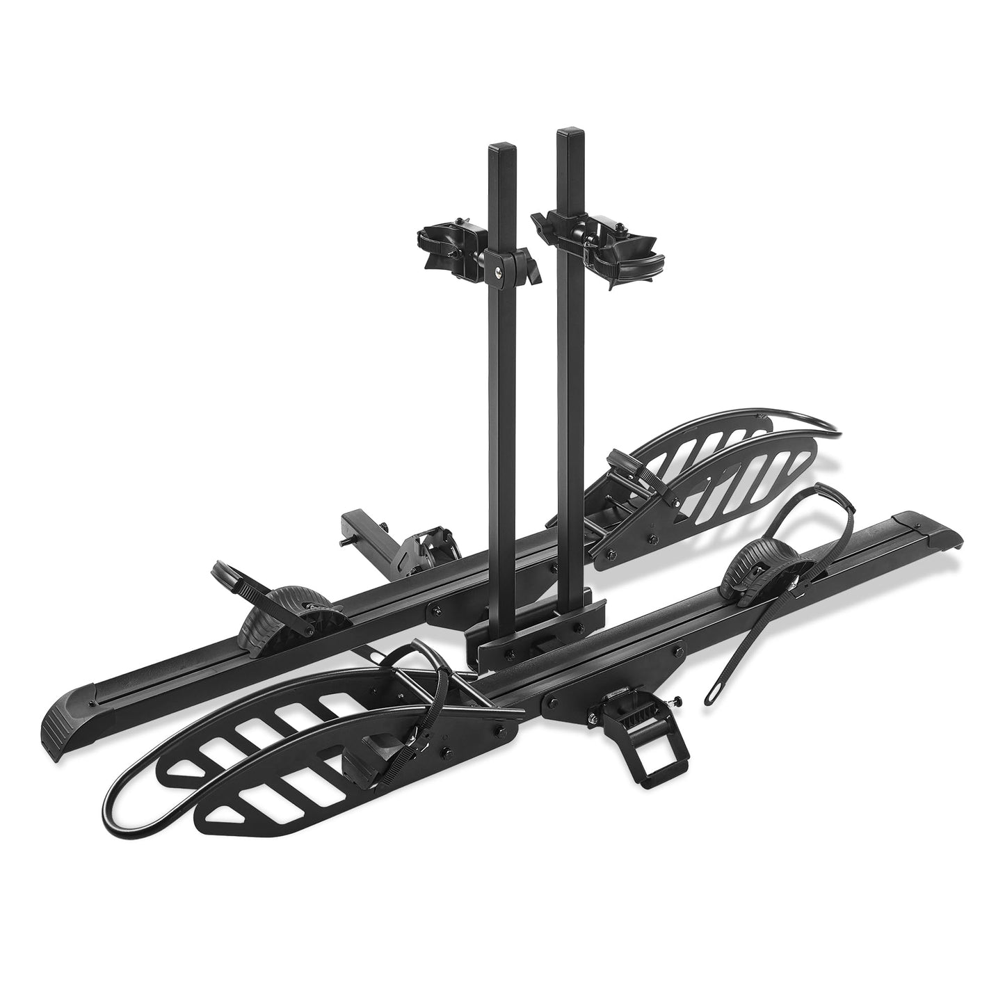 Young Electric Hitch Mount 2 EBike Rack, 200 lbs Capacity Electric Bike Carrier Foldable Platform Mount, Up to 5-inch Fat Tire Bicycle for 2'' Receiver Cars Trucks SUVs Minivans RV, Trailer