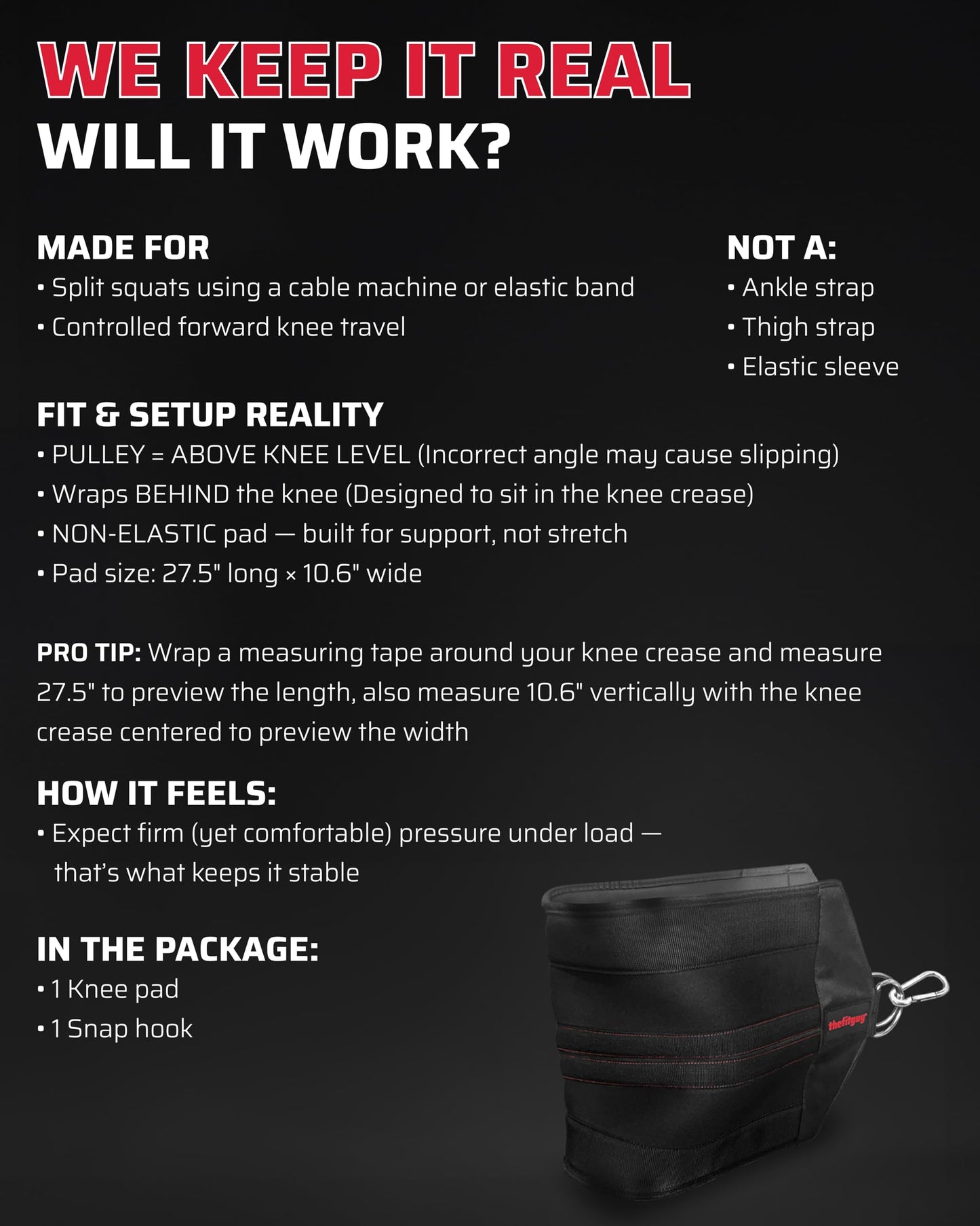 THEFITGUY Squat Knee Attachment for Cable Machine & Resistance Band