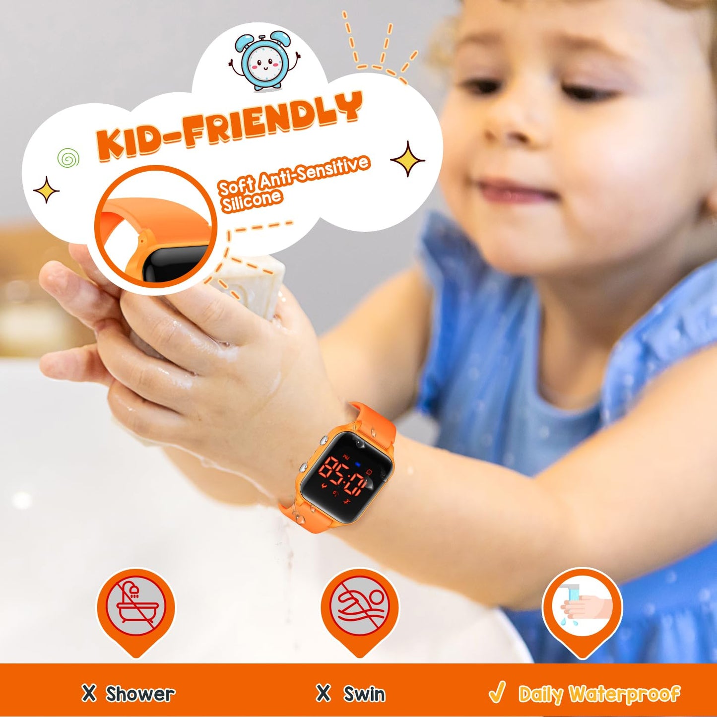 Timever Kids Digital Watches for Boys Girls, Sports Watch with Fitness Tracker, Pedometer, Alarm Clocks, Stopwatch, No App Needed Waterproof Kids Watch, Gift for Teens Student Girls Boys Ages 5-14