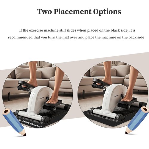Under Desk Elliptical Mat for Peloton Bike,Small Nonslip Exercise Bike Mat for Desk Workout Equipment,Protect Hardwood Floor,Trainer Accessory for Indoor Stationary Exercise Bicycle,15.7''X23.6''